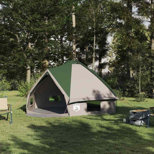 Teepee Zelt mit Dach Grün und Weiß 490 x 410 x 210 cm