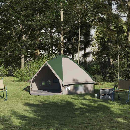 Teepee Zelt mit Dach Grün und Weiß 490 x 410 x 210 cm