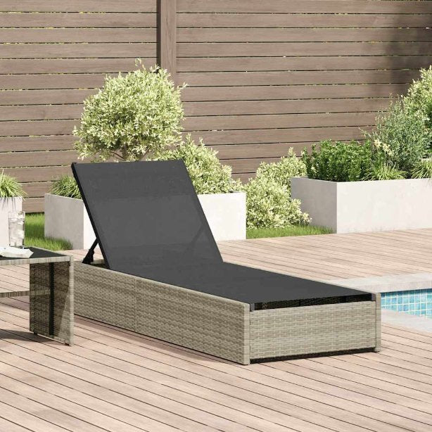 vidaXL Sonnenliege Schwarz 200,5 x 70 x 75 cm Poly-Rattan