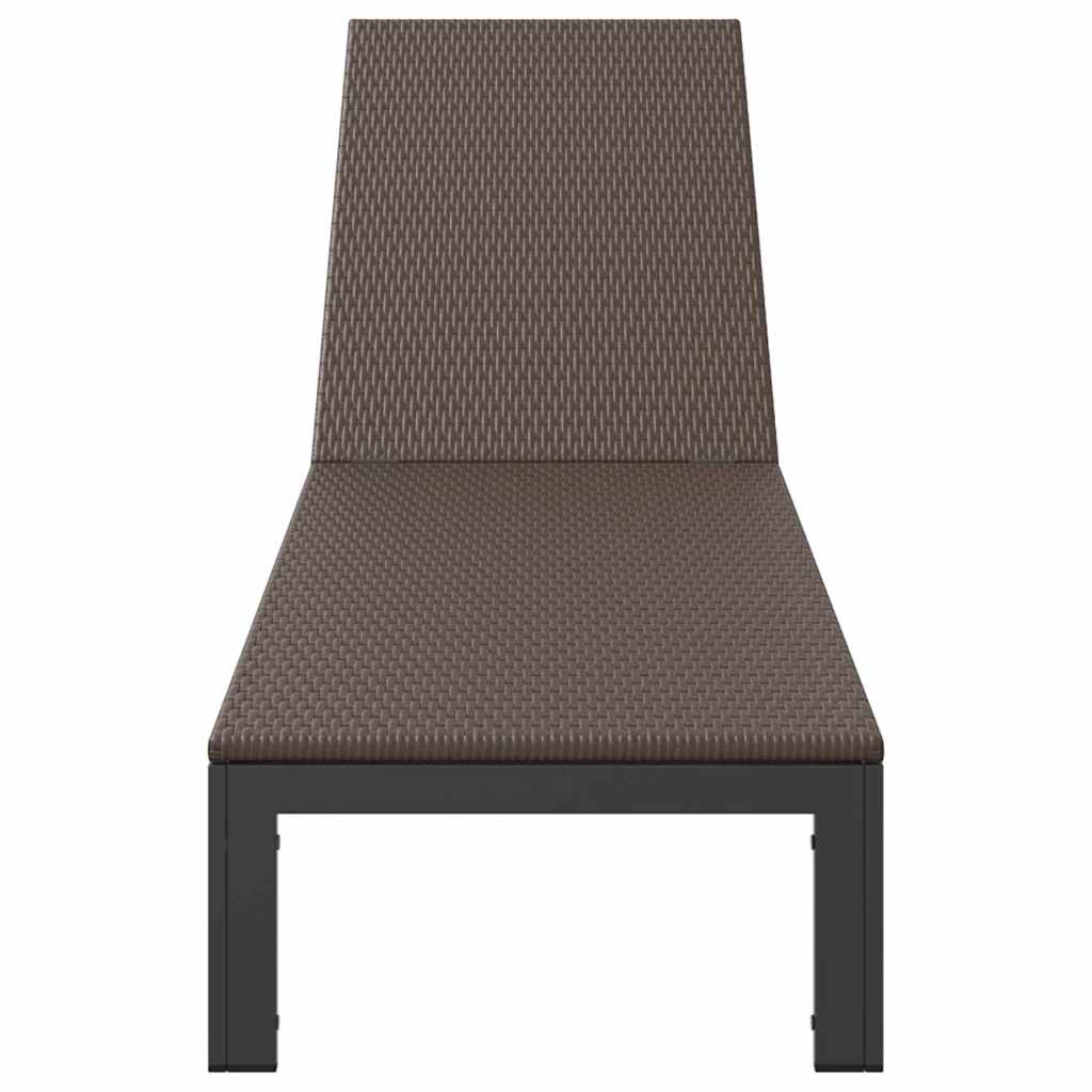 vidaXL Sonnenliege 1-Person Braun 206 x 62,5 x 74 cm Poly-Rattan