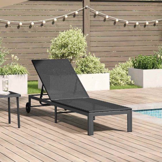 vidaXL Sonnenliege 1-Person Braun 206 x 62,5 x 74 cm Poly-Rattan