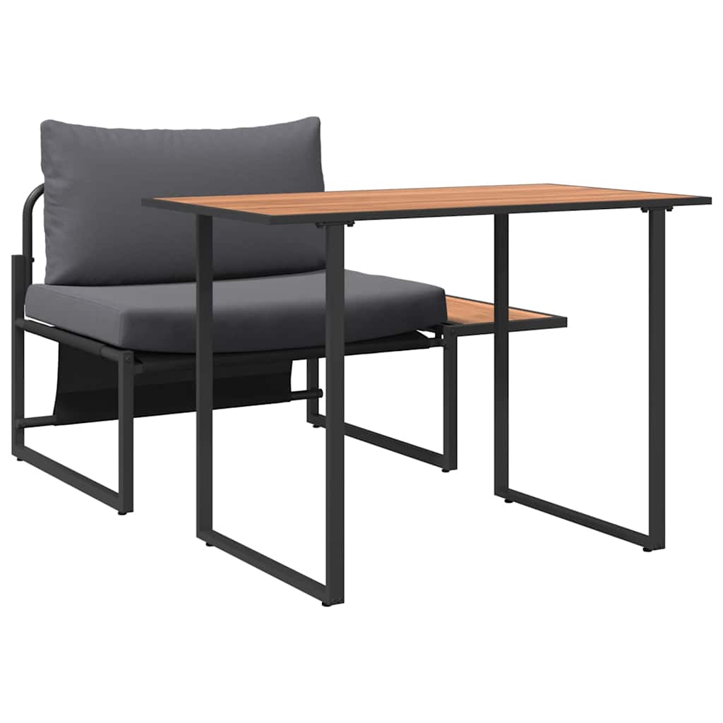 vidaXL Outdoor-Stahl-Sitzmöbel 2 pcs Anthrazit Stahl