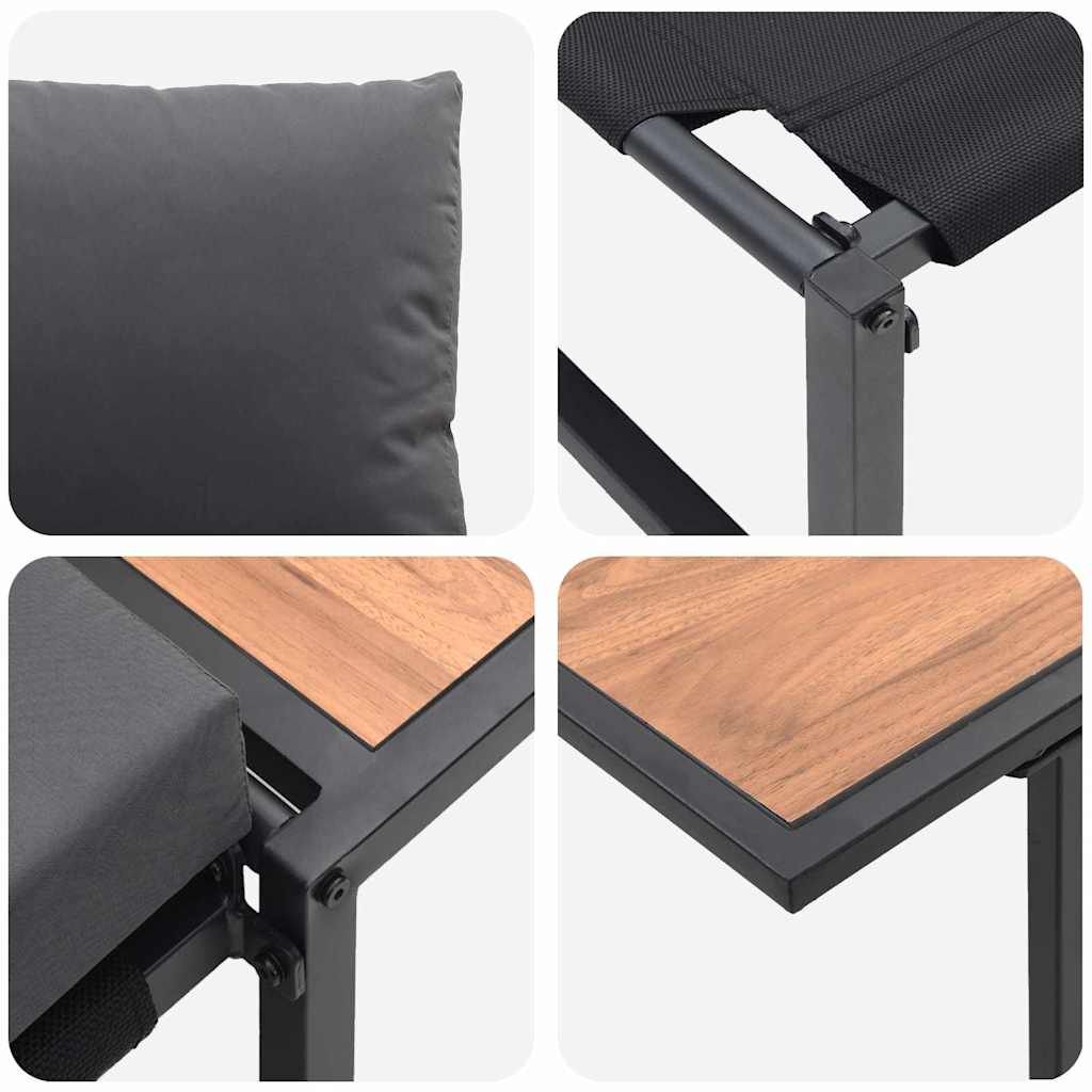 vidaXL Outdoor-Stahl-Sitzmöbel 2 pcs Anthrazit Stahl