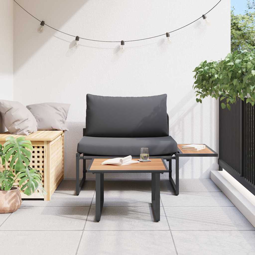 vidaXL Gartensofa-set 2 pcs Anthrazit Stahl