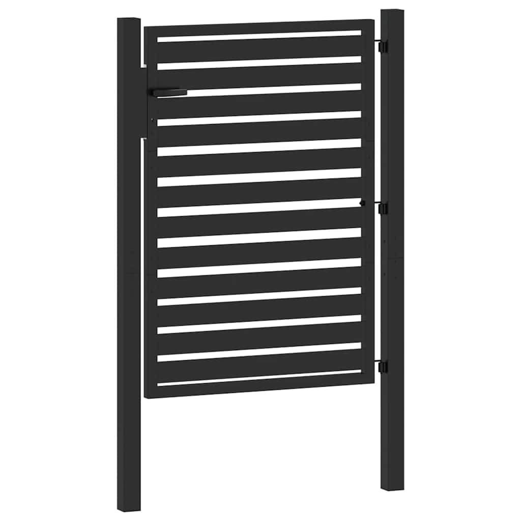 vidaXL Gartentor Abschließbar Schwarz 100x120 cm Aluminium