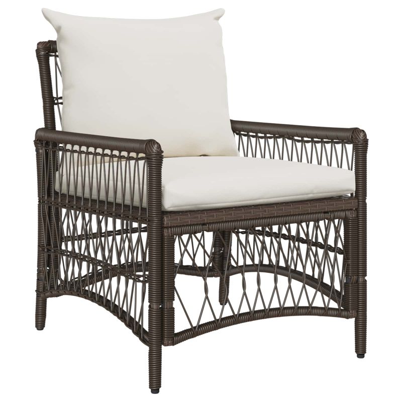 vidaXL Gartenstuhl mit Kissen Schwarz 73 x 61 x 77 cm Poly-Rattan