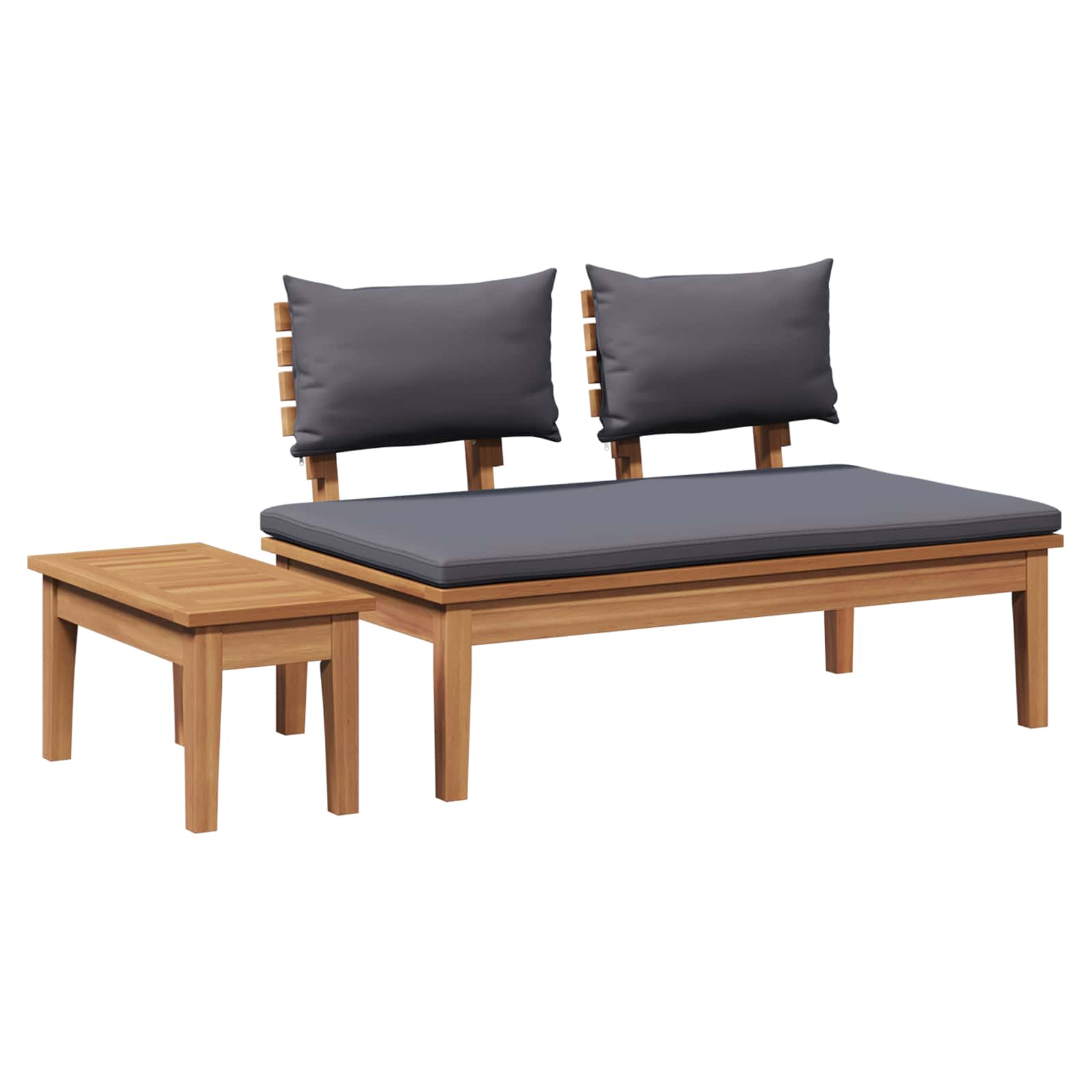 vidaXL Gartenbank 2 pcs Creme und Braun Massivholz Teak