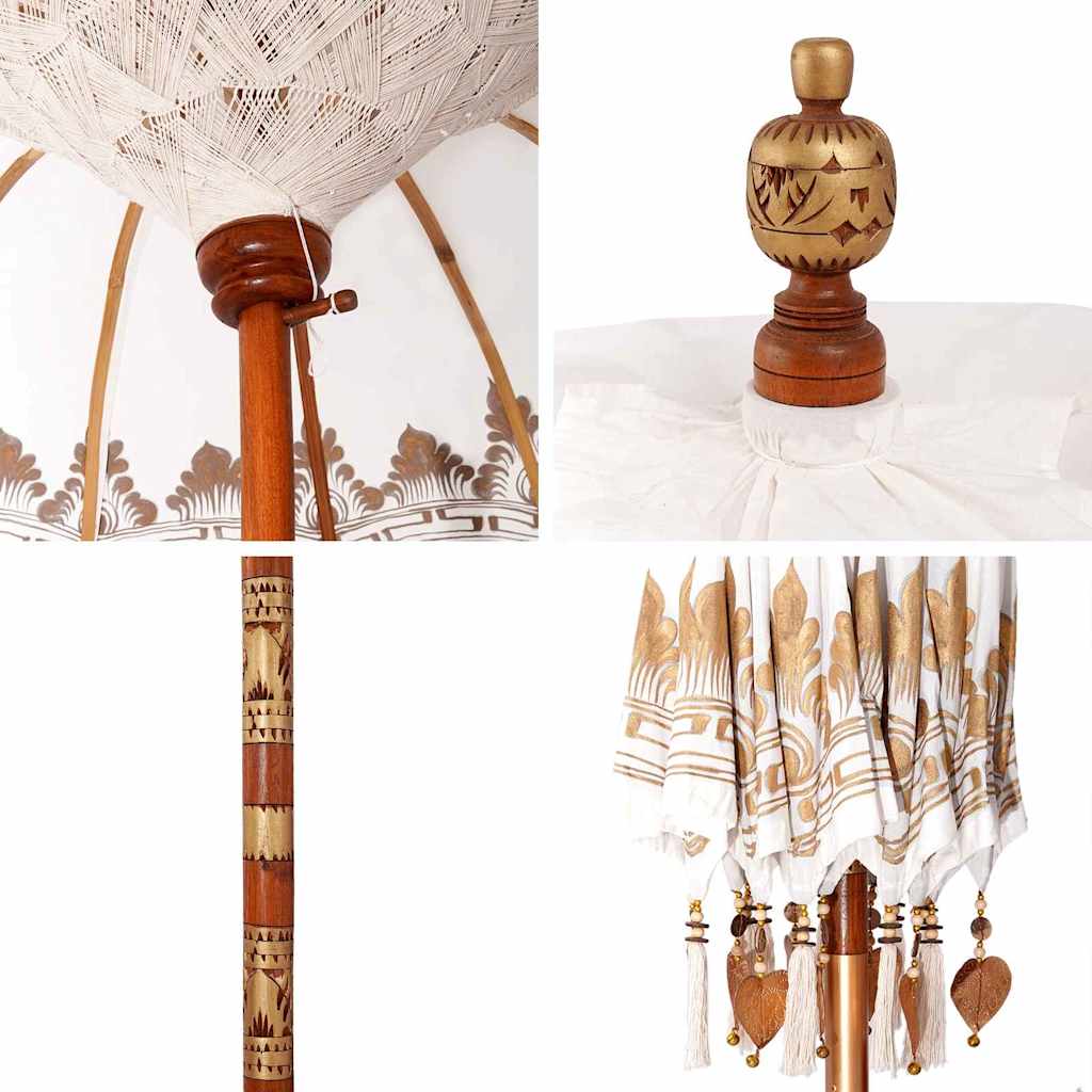 vidaXL Balinesischer Sonnenschirm Creme 190 x 190 x 260 cm