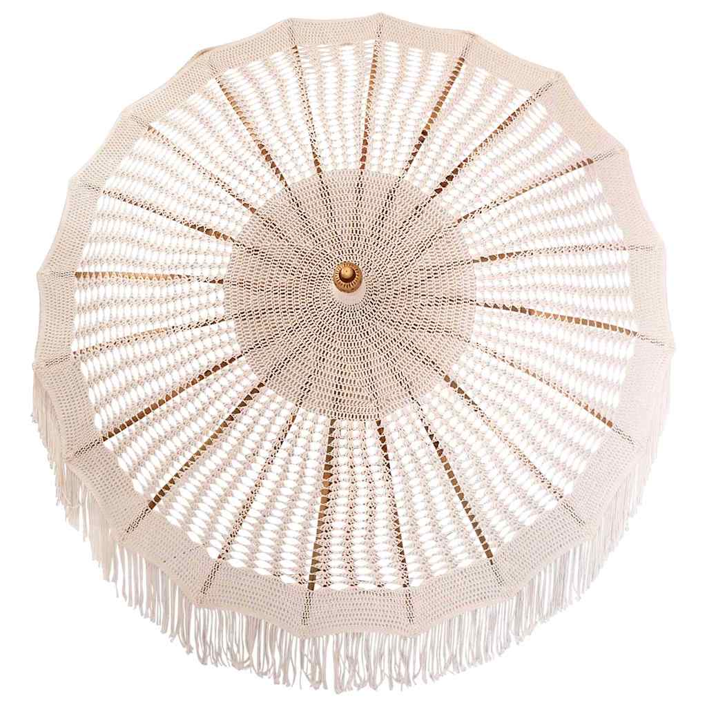 vidaXL Macrame Sonnenschirm Creme 190 x 190 x 260 cm