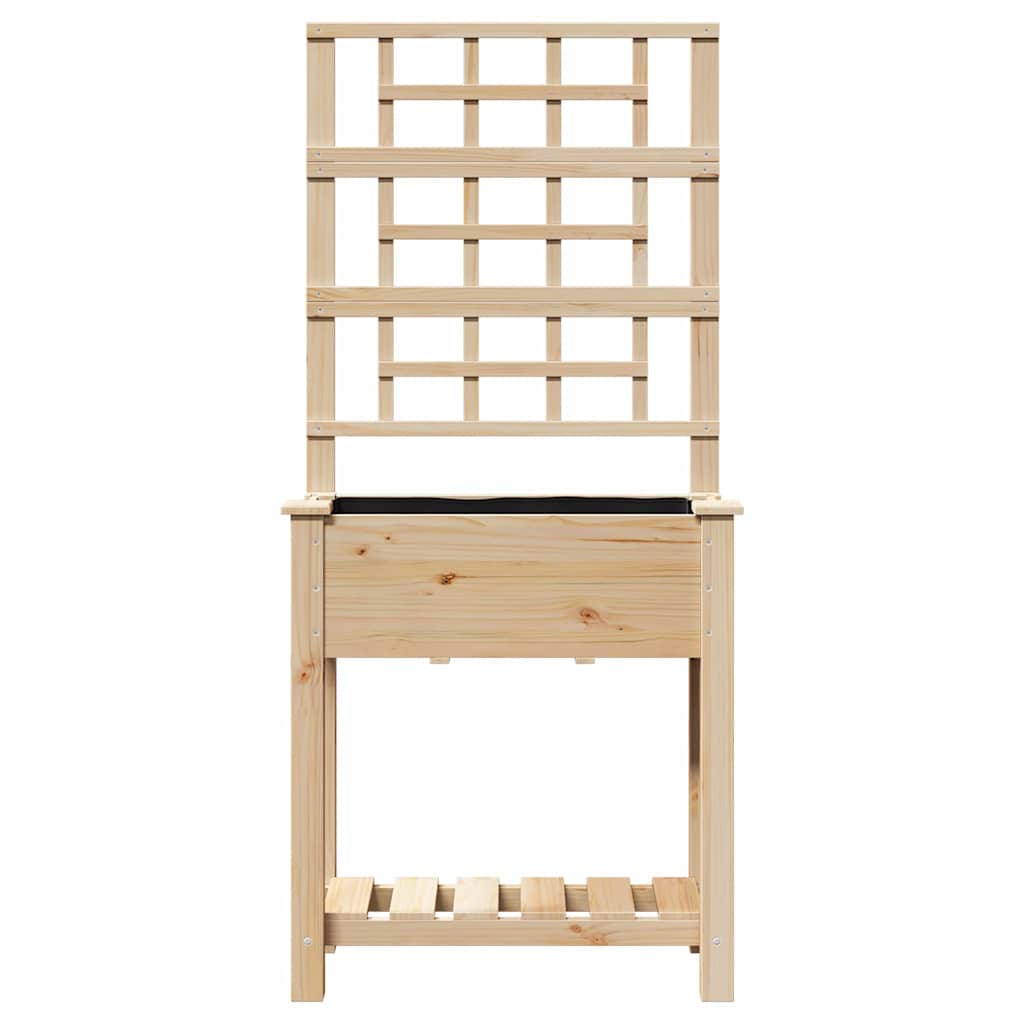 vidaXL Garten-Pflanzgefäß Beige 71 x 38 x 152 cm Massivholz aus Fichte