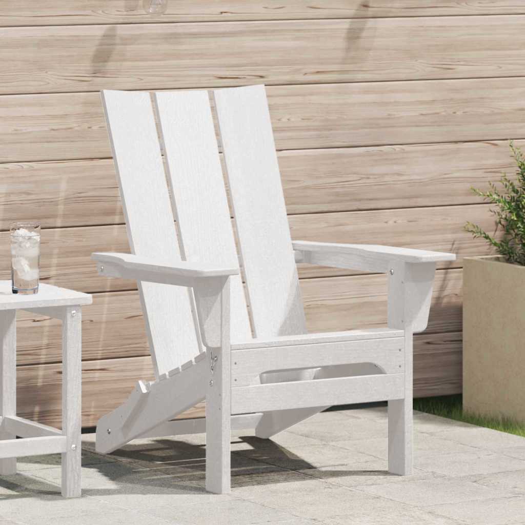 vidaXL Klappbarer Adirondack-Stuhl Weiß 80,5 x 74,5 x 92 cm HDPE