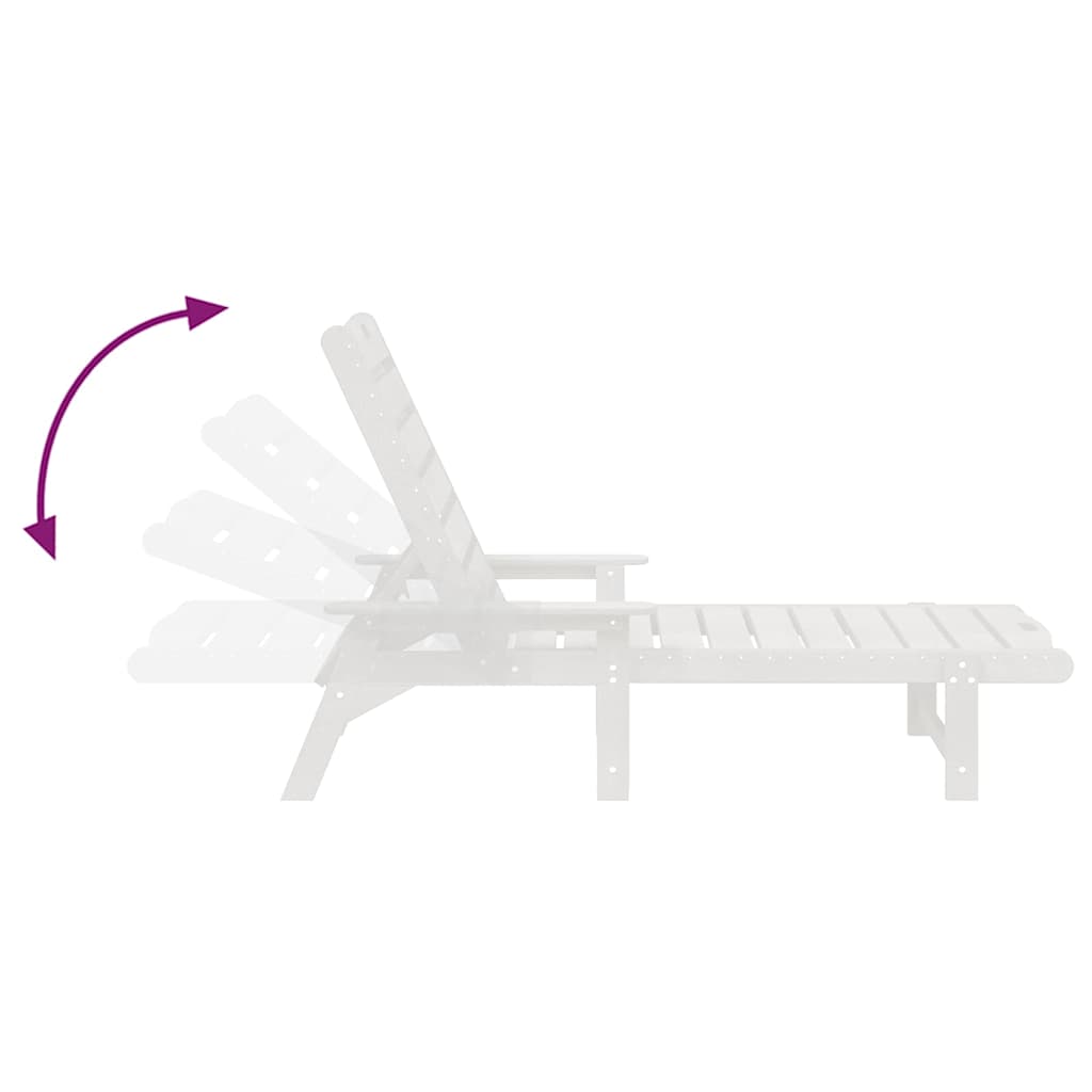 vidaXL Sonnenliege Weiß 195,5 x 53 x 98,5 cm HDPE