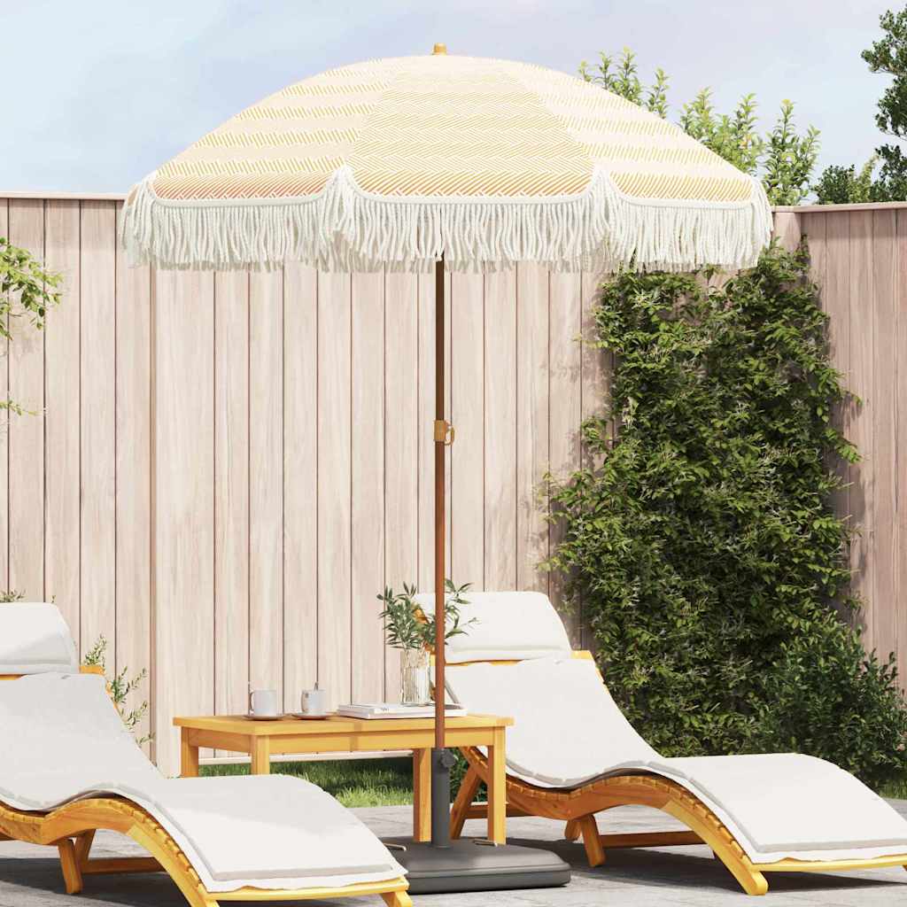 vidaXL Strandparasol Gelb und Weiß 160 x 160 x 196 cm