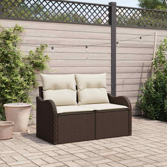 vidaXL Gartensofa Schwarz 121 x 62 x 69cm Poly-Rattan
