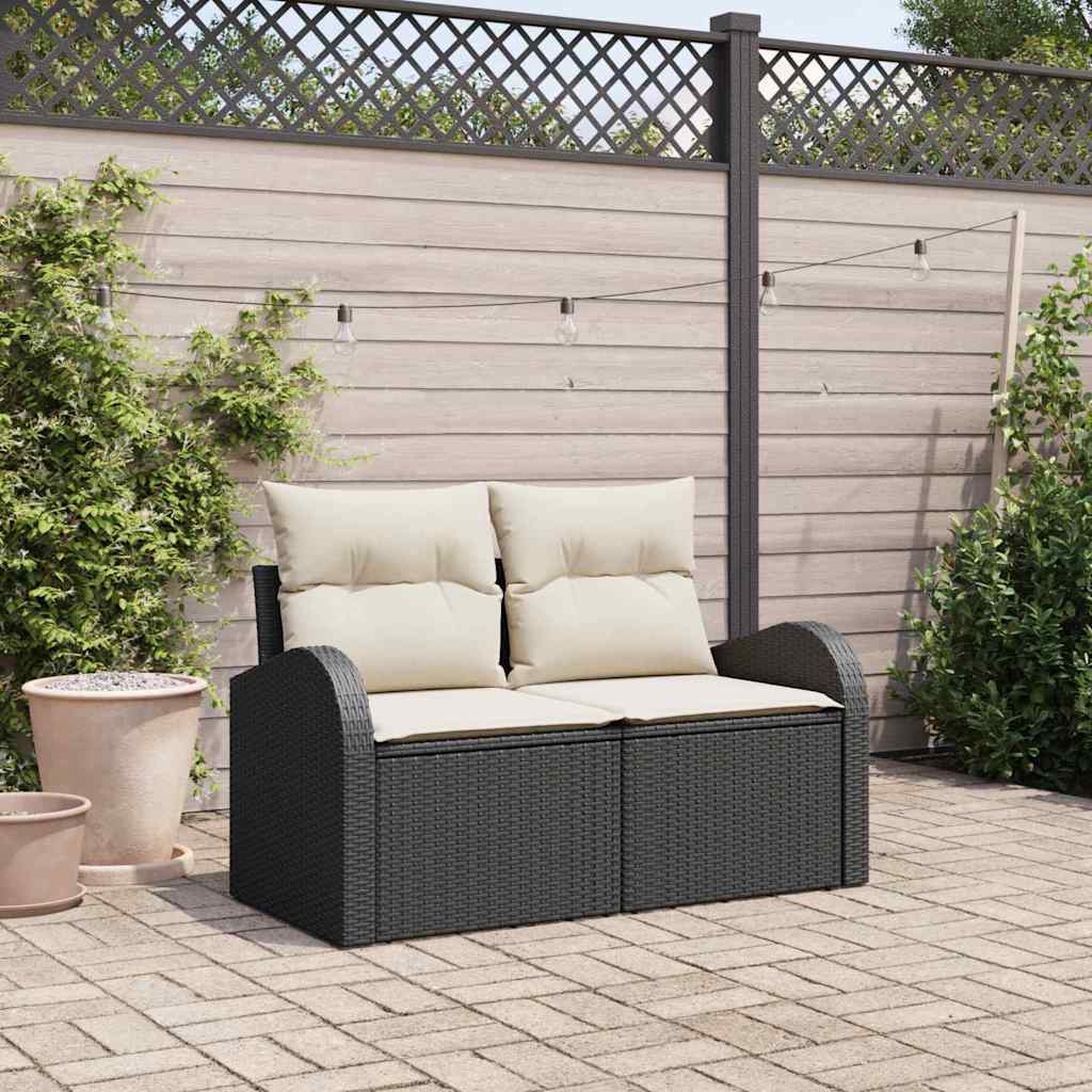 vidaXL Gartensofa Schwarz 124 x 62 x 69cm Poly-Rattan