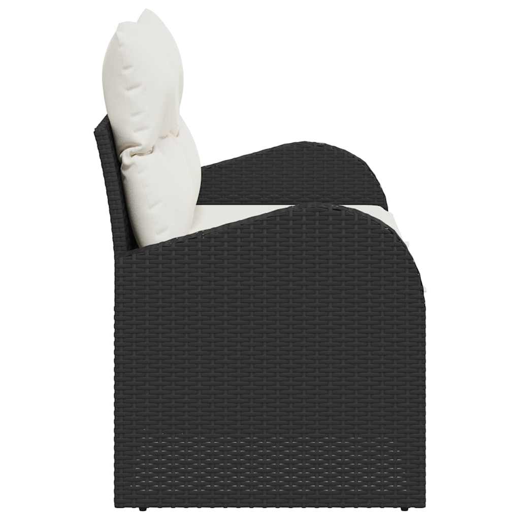 vidaXL Gartensofa Schwarz 124 x 62 x 69cm Poly-Rattan