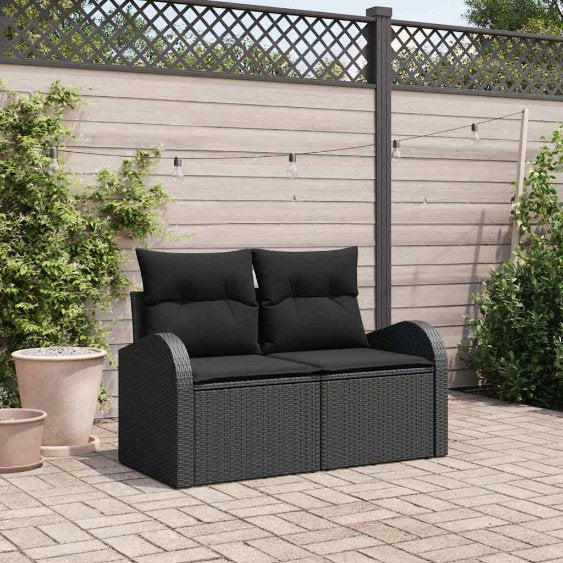 vidaXL Gartensofa Schwarz 124 x 62 x 69cm Poly-Rattan