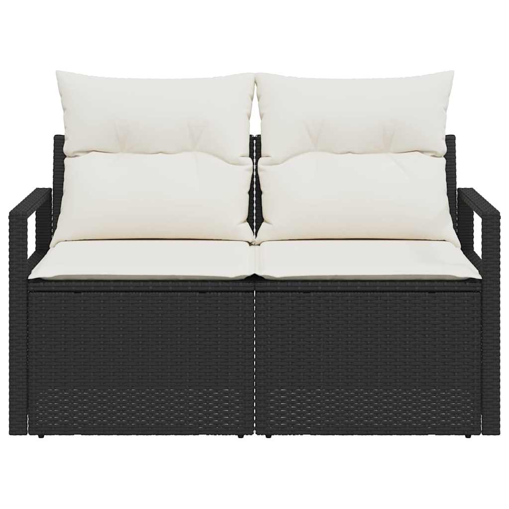 vidaXL Garten-Sofa mit Kissen 120 x 62 x 69 cm Poly-Rattan