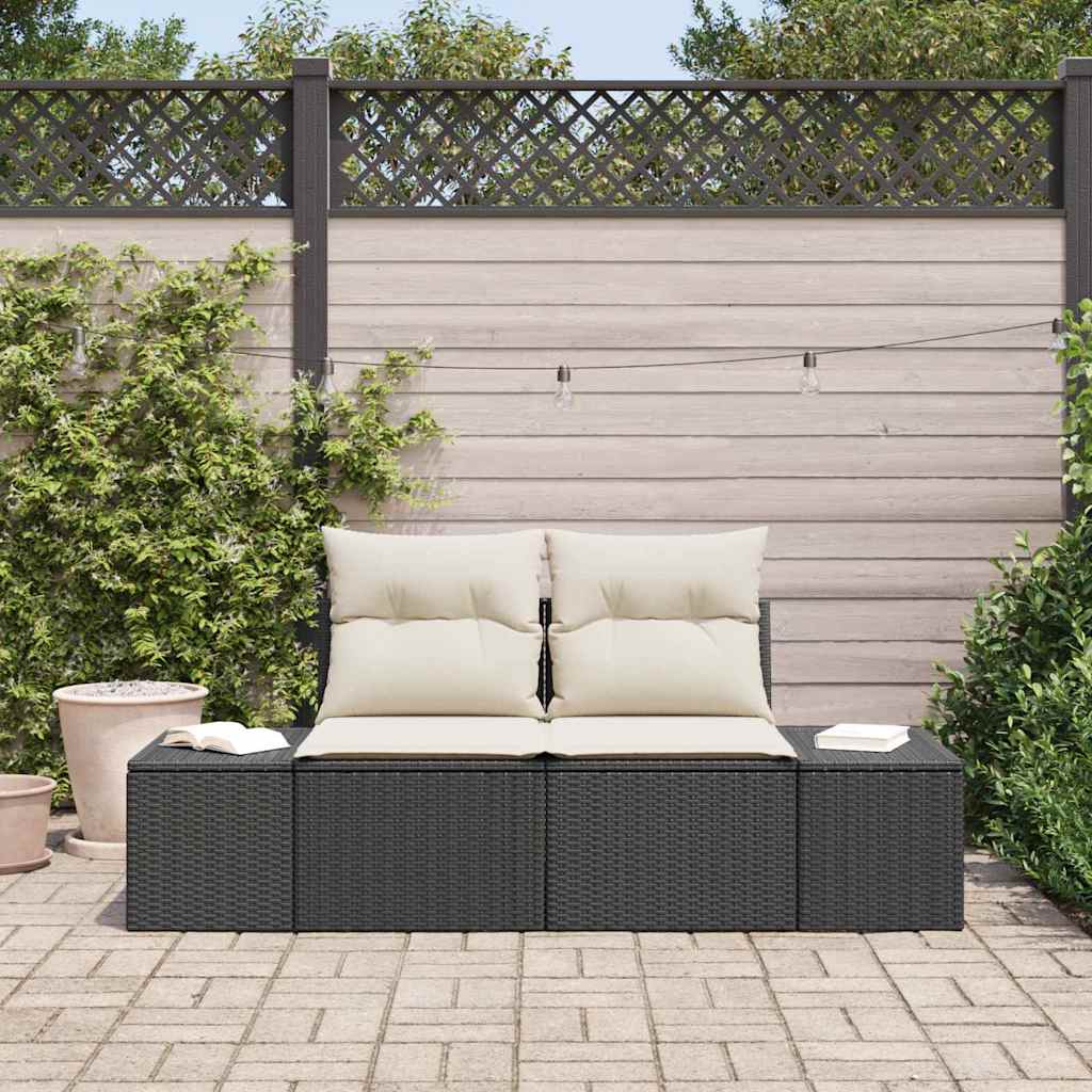 vidaXL Gartensofa Schwarz 123 x 62 x 69cm Poly-Rattan