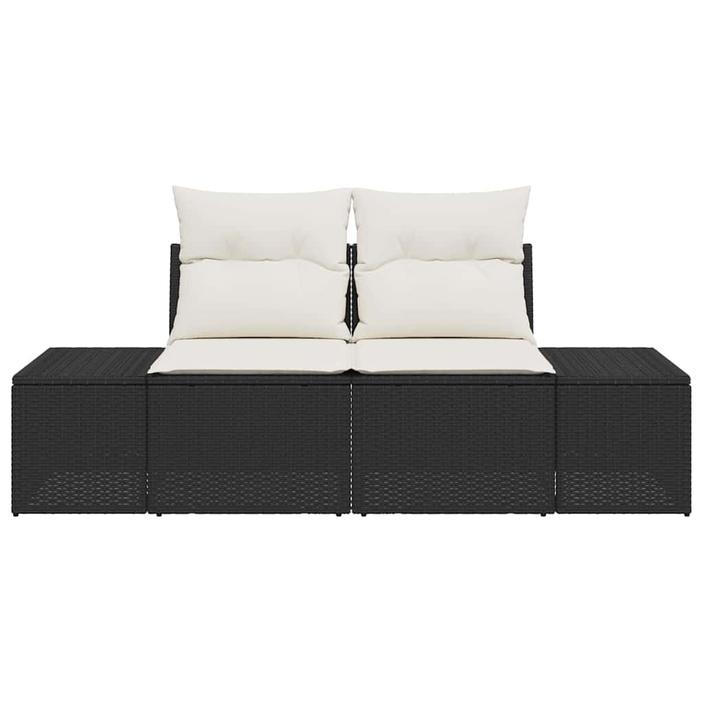 vidaXL Gartensofa Schwarz 123 x 62 x 69cm Poly-Rattan