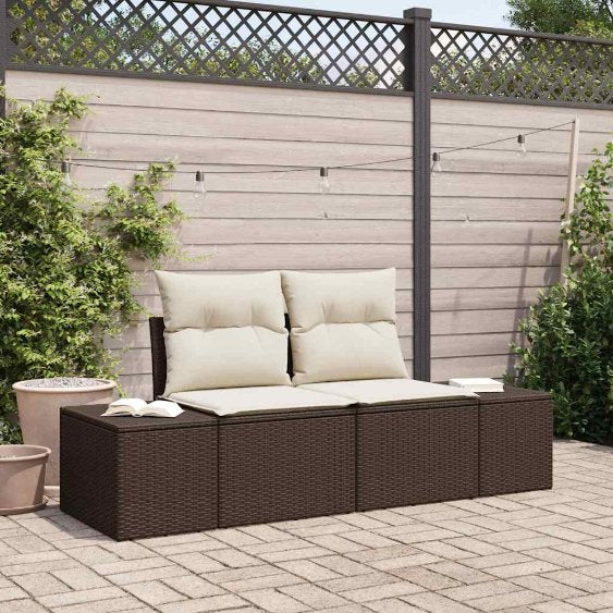 vidaXL Gartensofa Schwarz 123 x 62 x 69cm Poly-Rattan