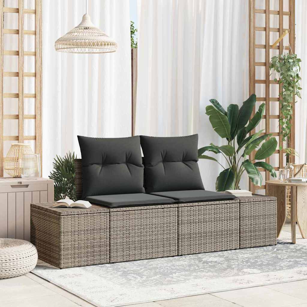 vidaXL Gartensofa Schwarz 123 x 62 x 69cm Poly-Rattan