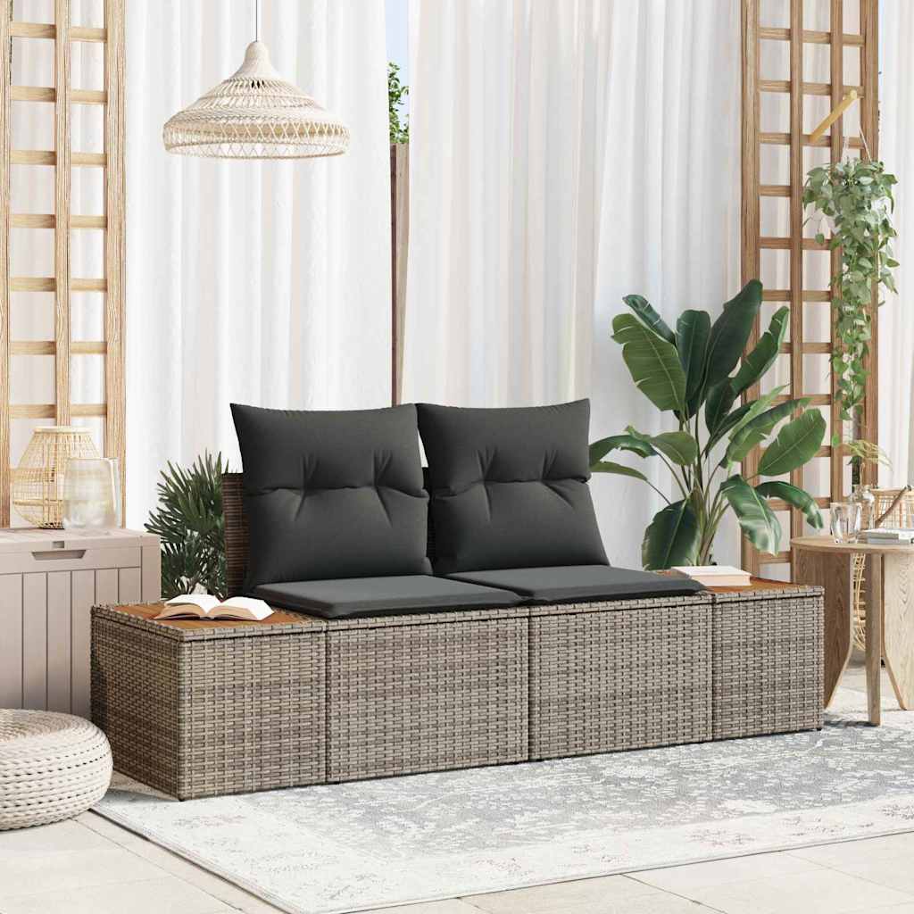 vidaXL Gartensofa Schwarz 184 x 62 x 85cm Poly-Rattan