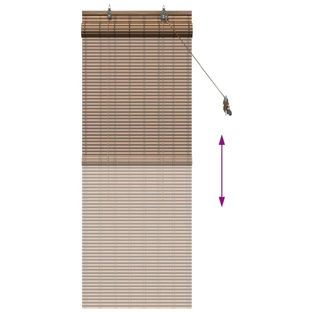 vidaXL Rollo mit Vorhängen Braun 60 x 160 cm Bambus