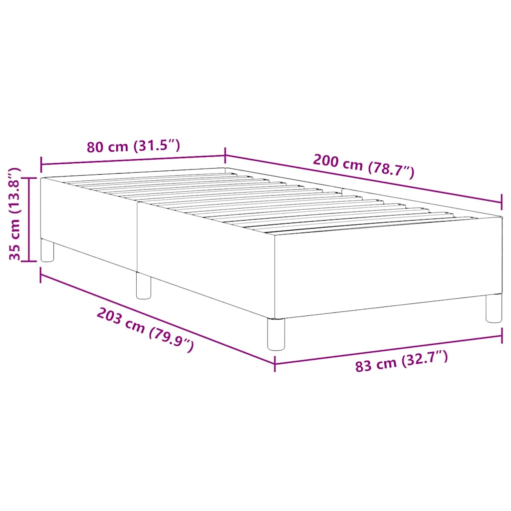 vidaXL Boxspringbett Hellgrau 80 x 200 cm Samt