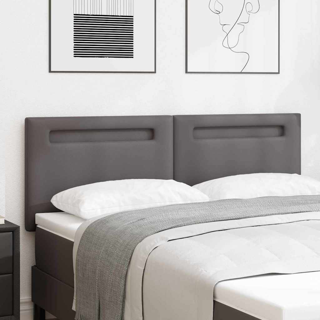 vidaXL LED Kopfteil Schwarz 90 cm Kunstleder