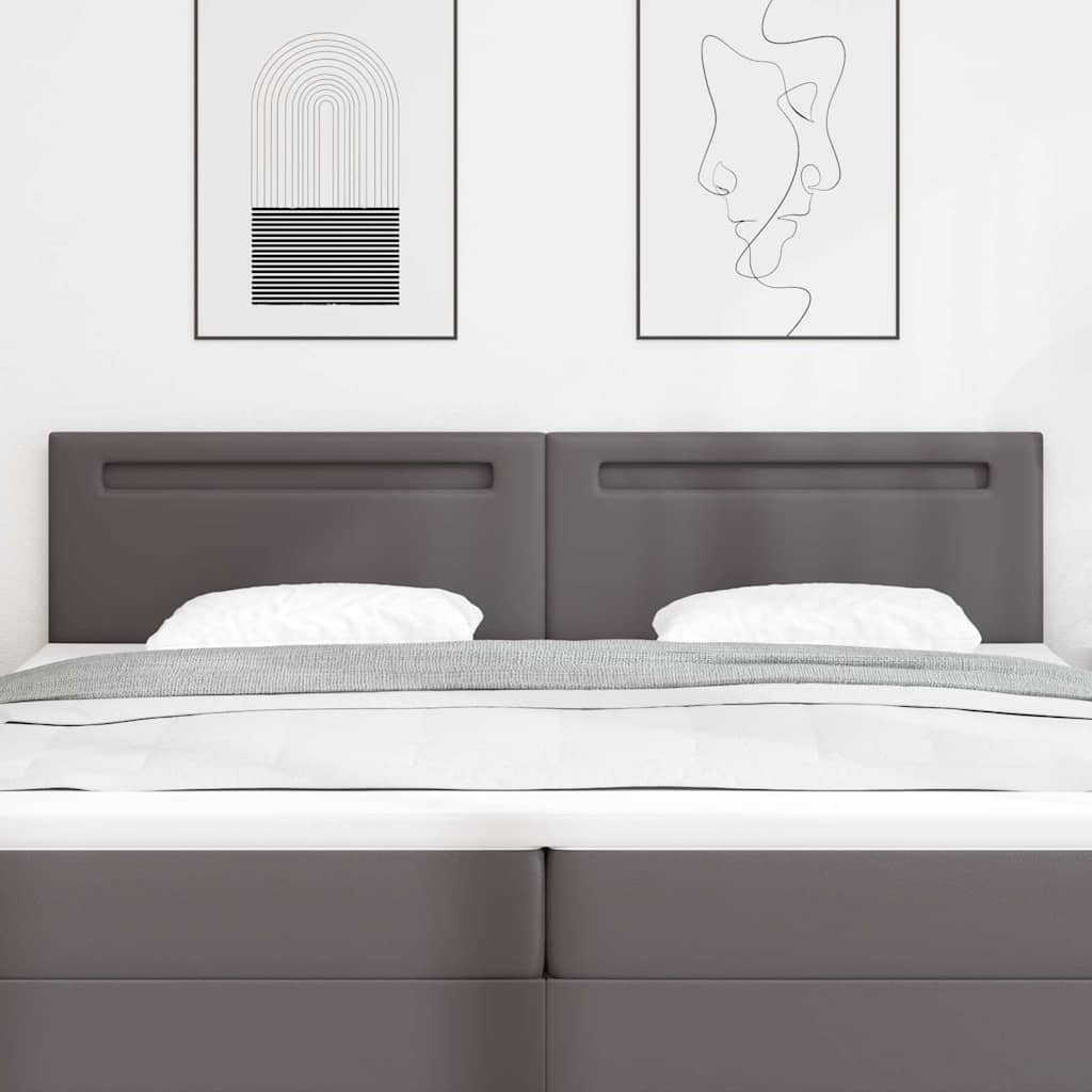 vidaXL LED Kopfteil Schwarz 90 cm Kunstleder