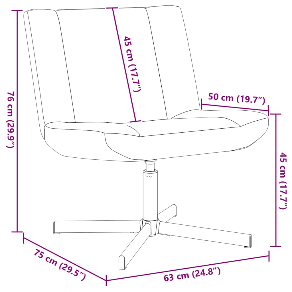 vidaXL Drehstuhl Hellgrau 63 x 75 x 76 cm Stoff