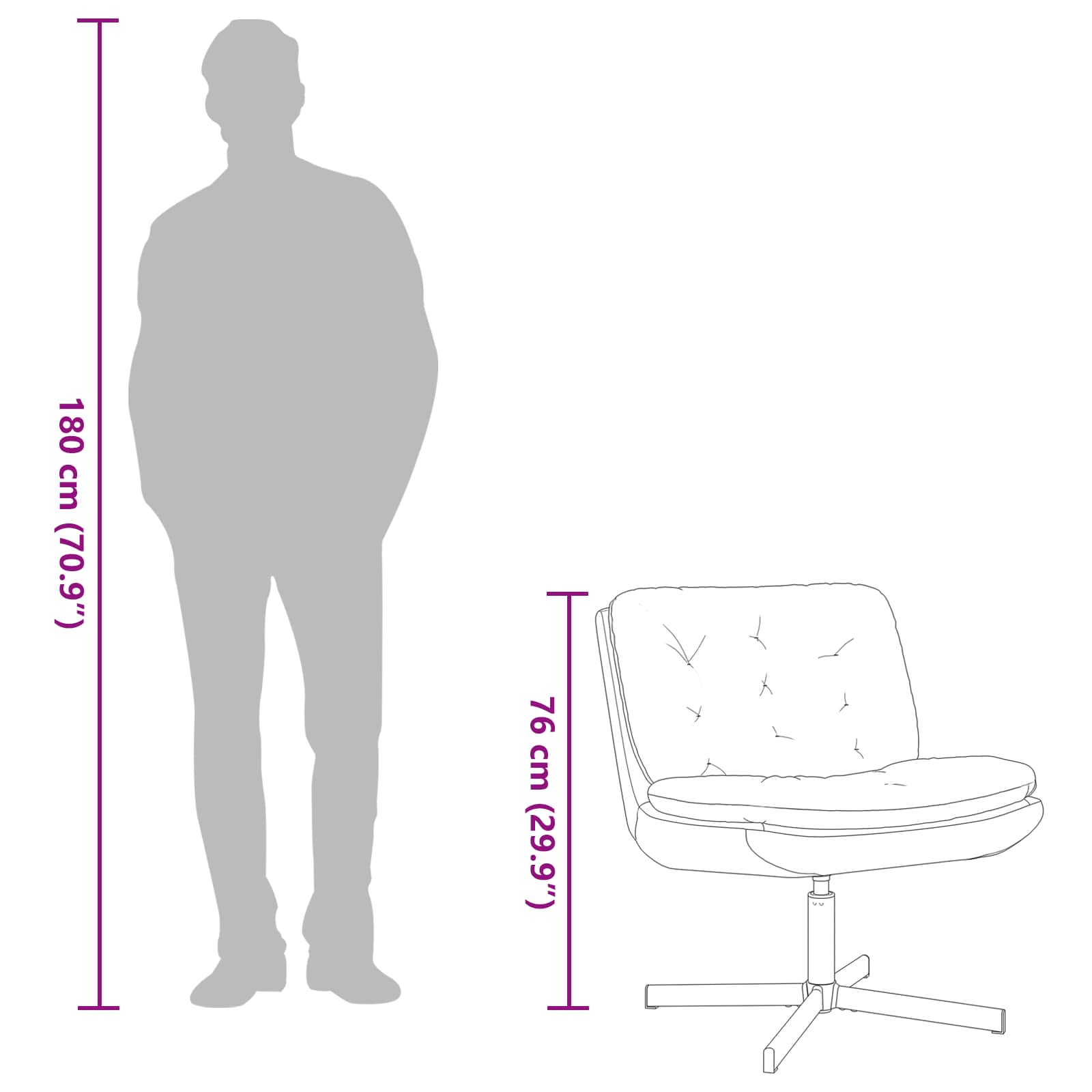vidaXL Drehender Entspannungsstuhl Blau 63 x 75 x 76 cm Samt