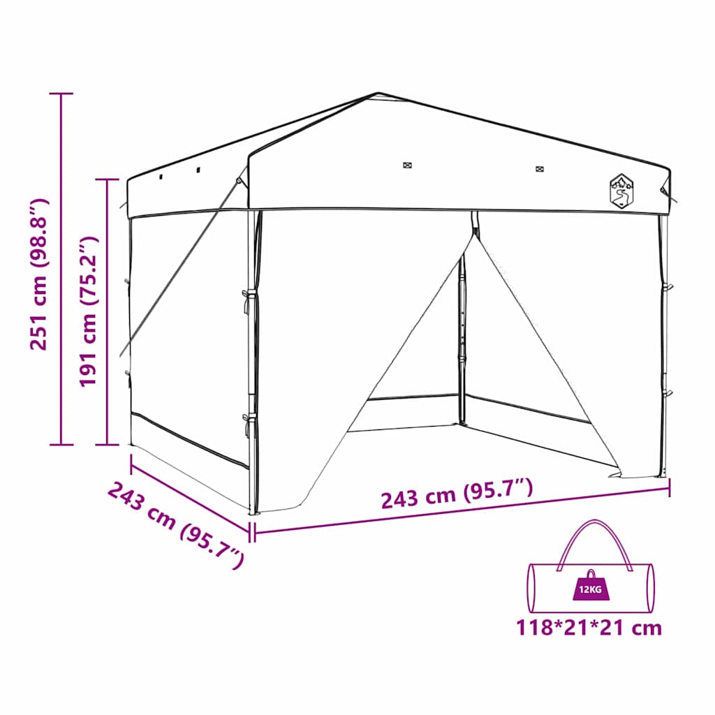 vidaXL Pavillon-Zelt Blau 243 x 243 x 251 cm Stoff