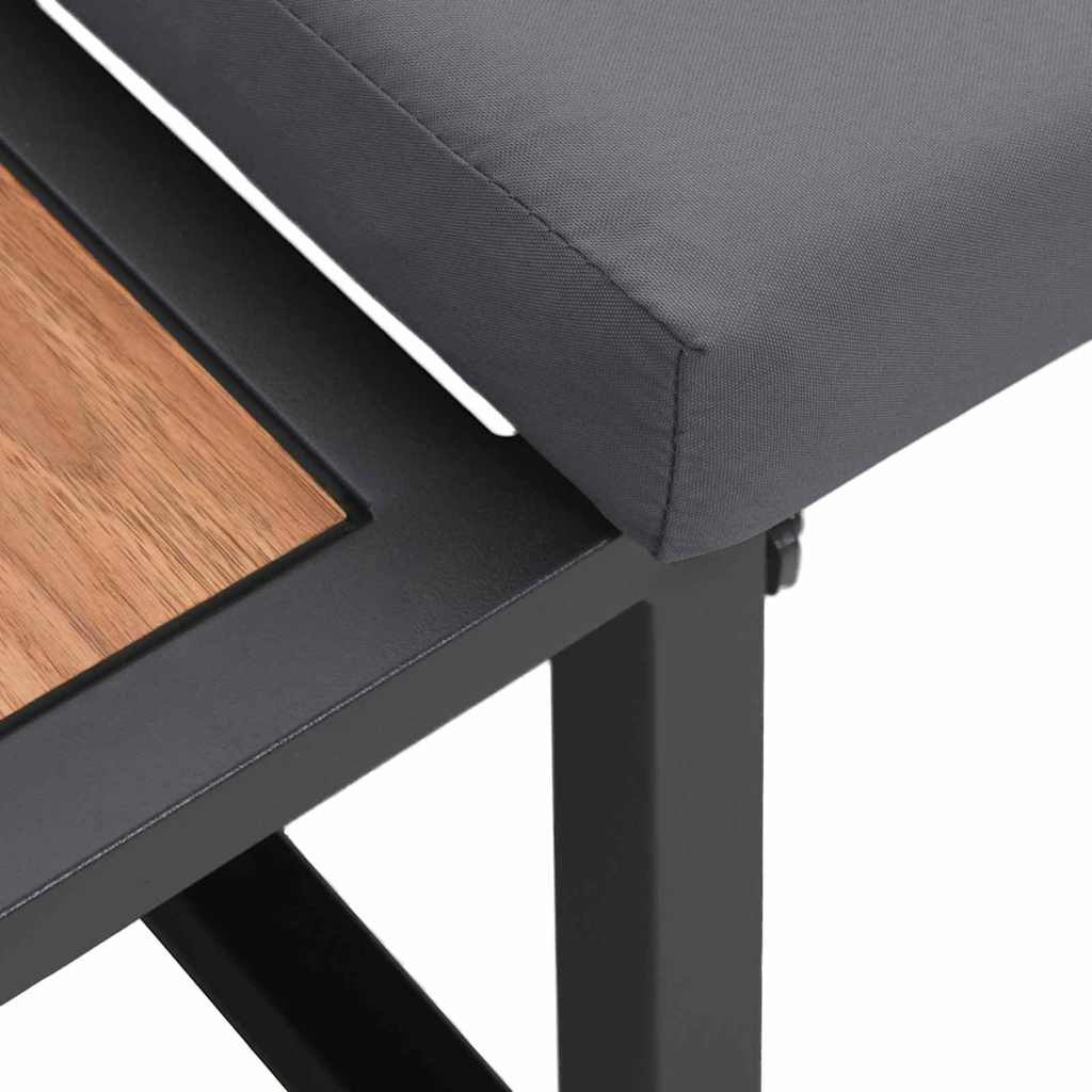 vidaXL Garten-Sofa mit Kissen Anthrazit 200,5 x 70 x 85,5 cm Stahl