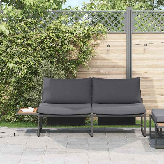 vidaXL Garten-Sofa mit Kissen Anthrazit 200,5 x 70 x 85,5 cm Stahl