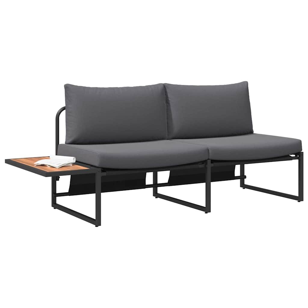vidaXL Garten-Sofa mit Kissen Anthrazit 200,5 x 70 x 85,5 cm Stahl