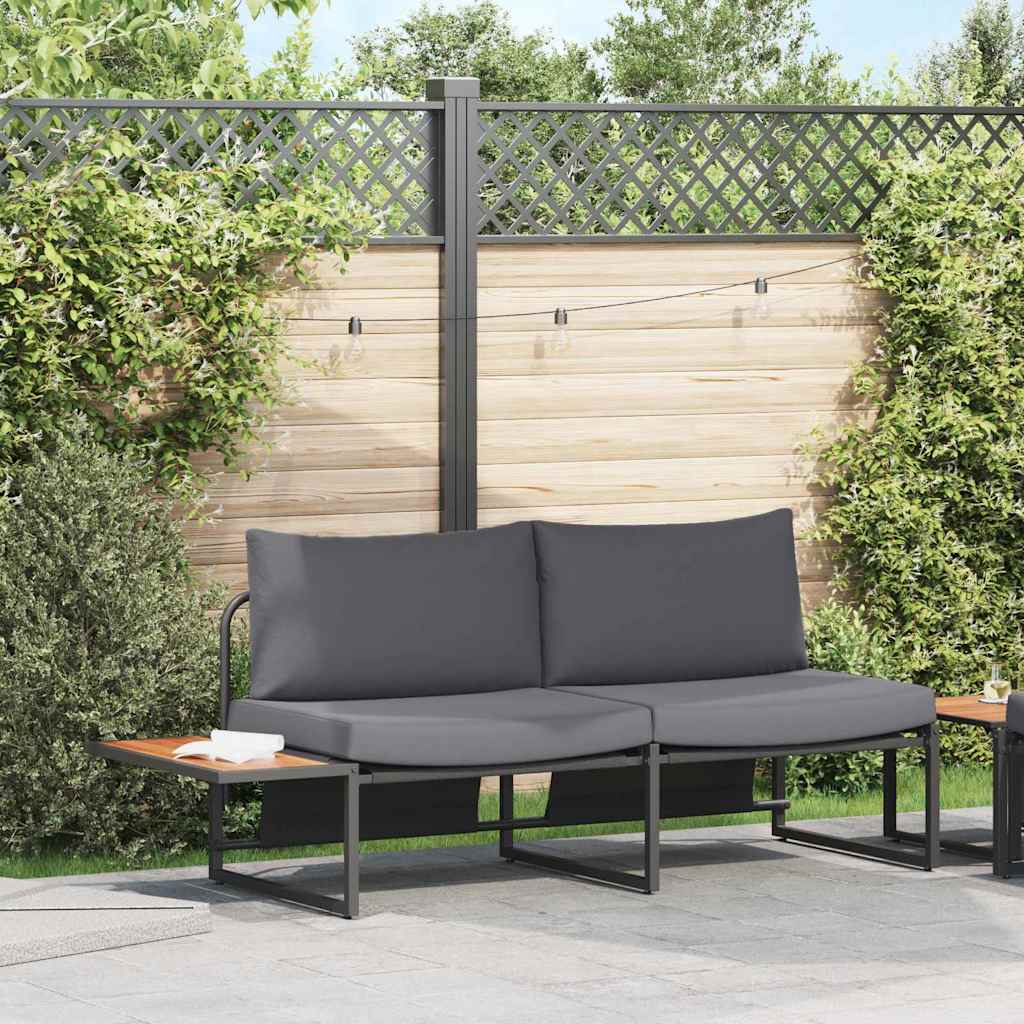 vidaXL Garten-Sofa mit Kissen Anthrazit 200,5 x 70 x 85,5 cm Stahl