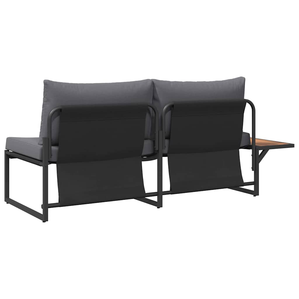 vidaXL Garten-Sofa mit Kissen Anthrazit 200,5 x 70 x 85,5 cm Stahl