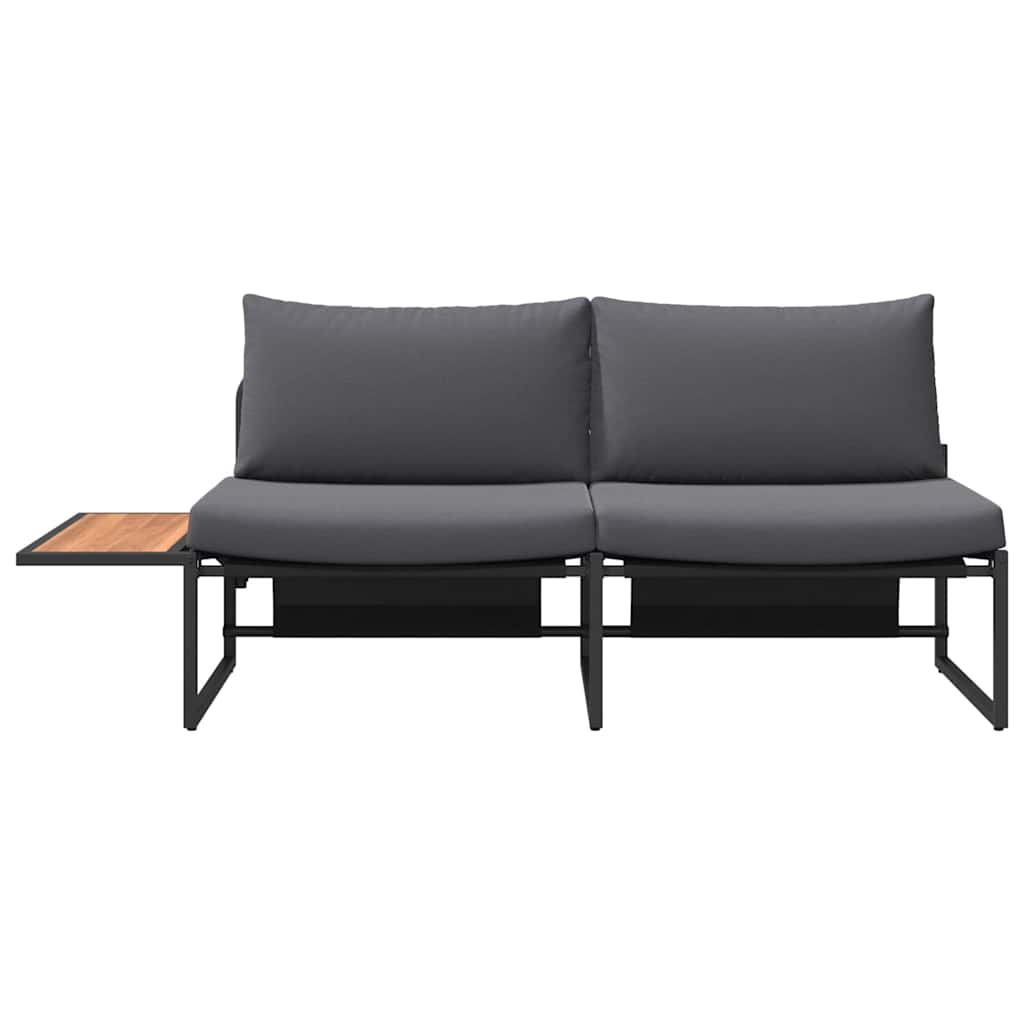 vidaXL Garten-Sofa mit Kissen Anthrazit 200,5 x 70 x 85,5 cm Stahl