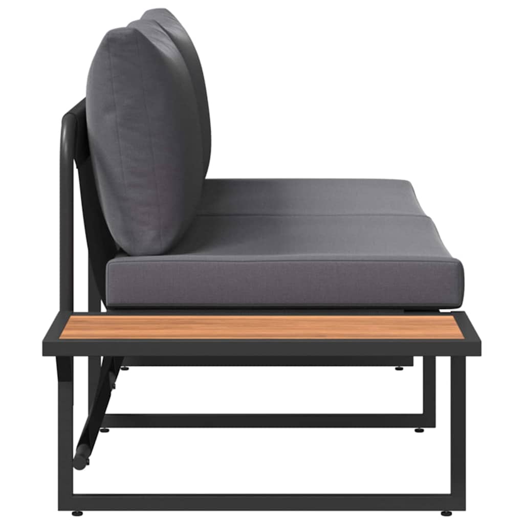 vidaXL Garten-Sofa mit Kissen Anthrazit 200,5 x 70 x 85,5 cm Stahl