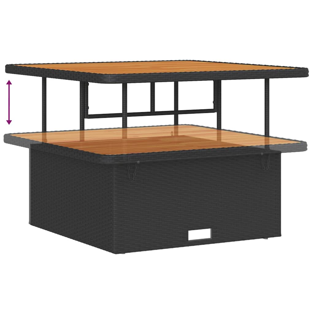 vidaXL Garten Essgruppe Schwarz Poly-Rattan