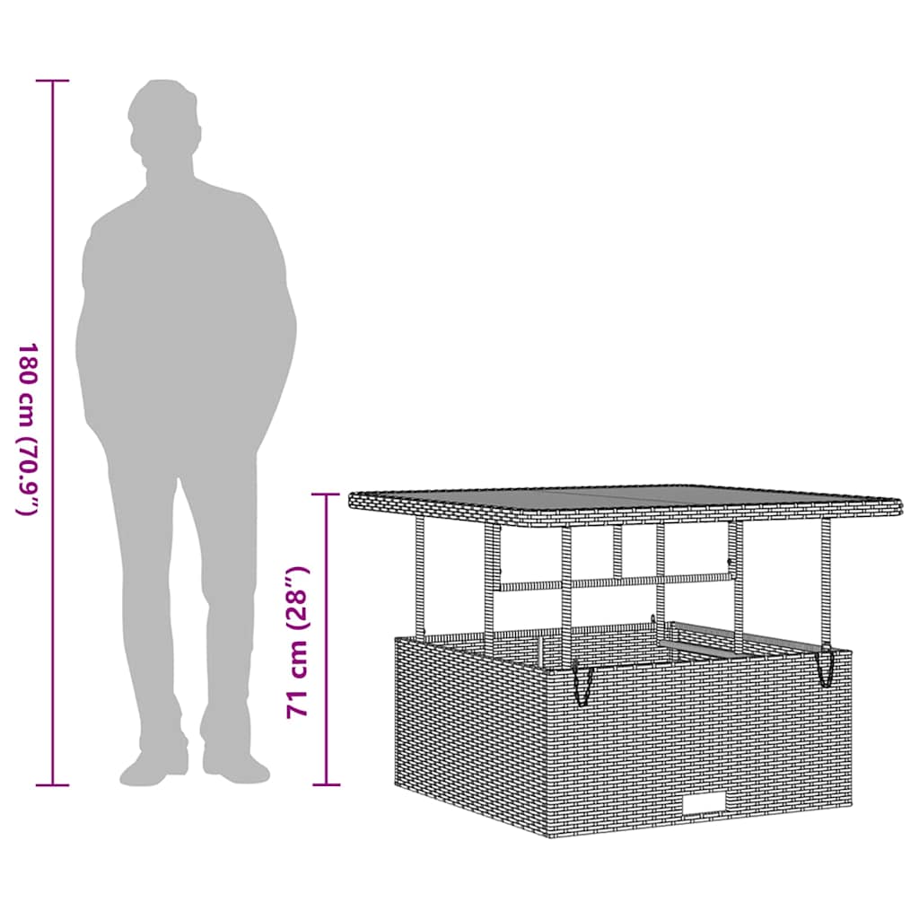 vidaXL Garten Essgruppe Schwarz Poly-Rattan