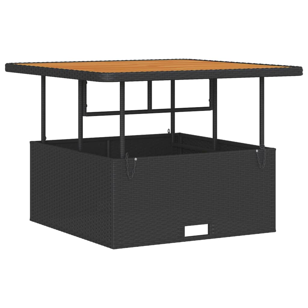 vidaXL Garten Essgruppe Schwarz Poly-Rattan