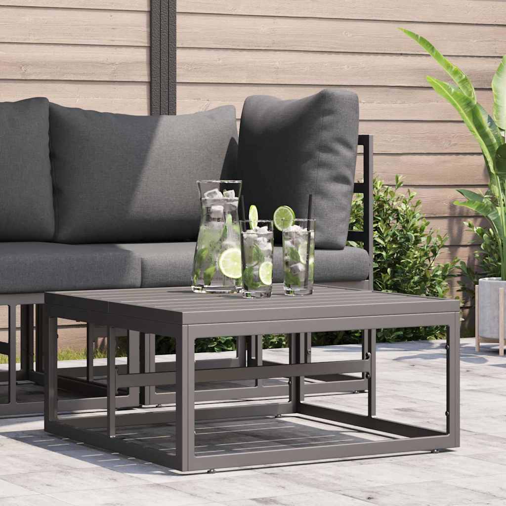 vidaXL Gartenmöbel mit Kissen Schwarz 70 x 71,5 x 71 cm Metall