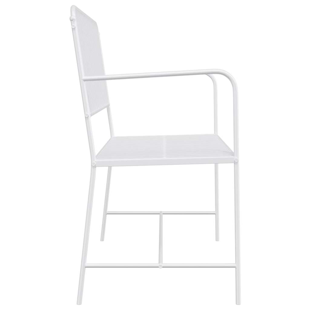 vidaXL Gartenbank Einfarbig Weiß 103,5 x 51,5 x 90 cm Stahl