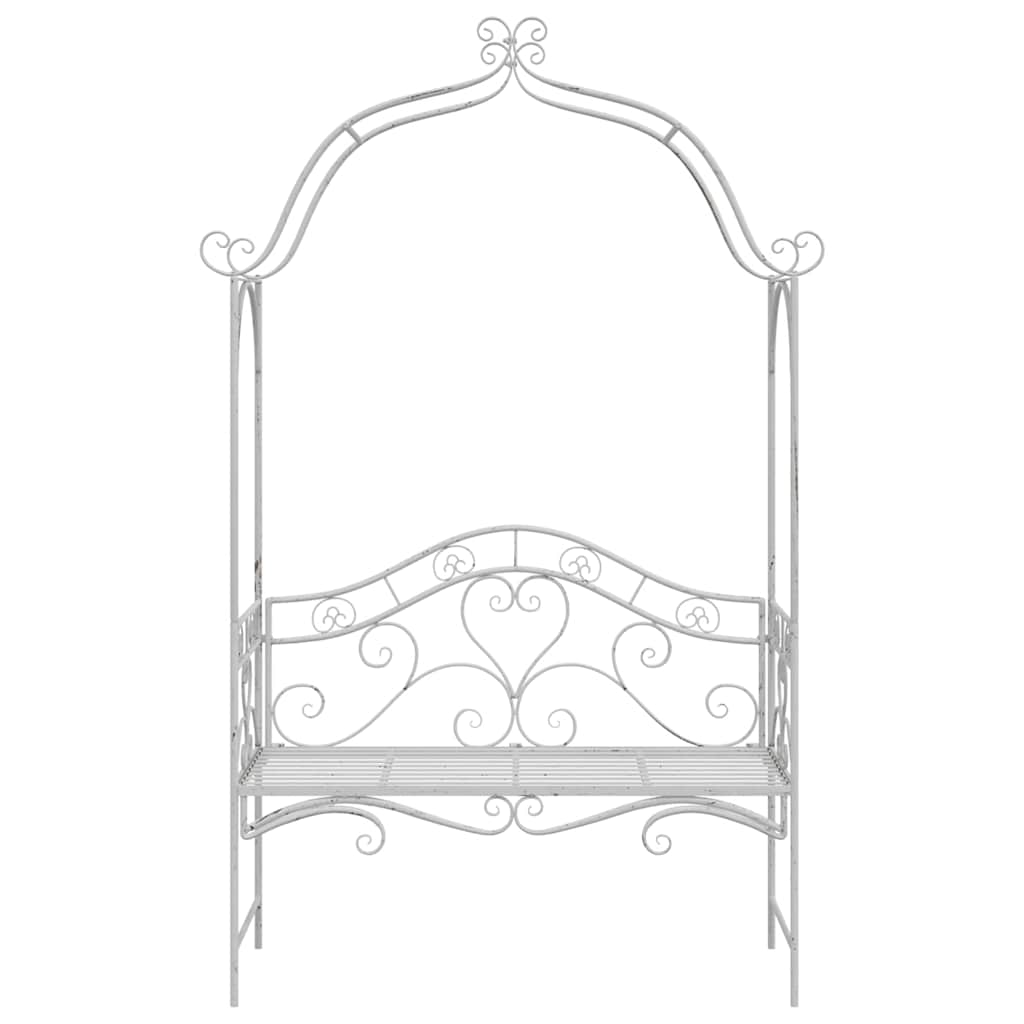 vidaXL Gartenbank Antik Weiß 121 x 48 x 200 cm Stahl