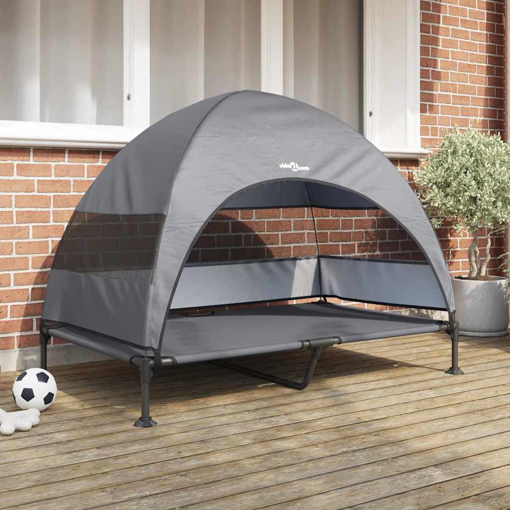 vidaXL Hochgelegtes Hundebett Hellgrau 127 x 81 x 108 cm