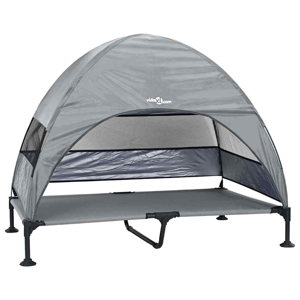 vidaXL Hochgelegtes Hundebett Hellgrau 127 x 81 x 108 cm