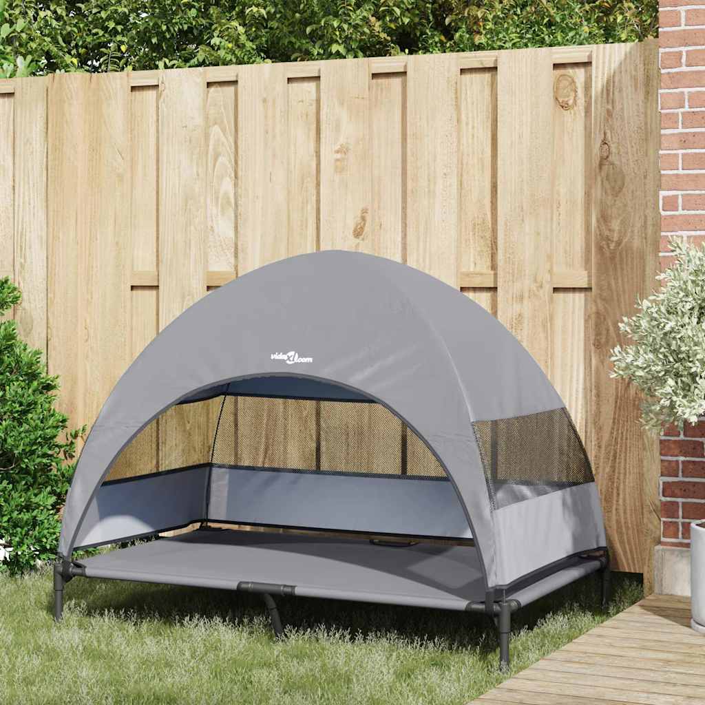 vidaXL Hochgelegtes Hundebett Hellgrau 127 x 81 x 108 cm